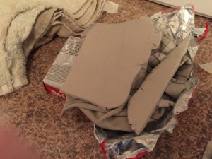 Face-down on the towel