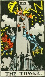 Tower Card from the Rider-Waite-Smith 1910 version