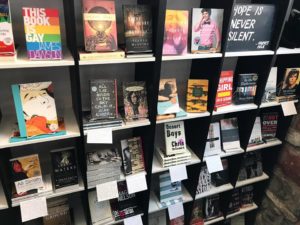 LGBTQ pride display at Literati Bookstore in Ann Arbor, Michigan - Photo by American Booksellers Association