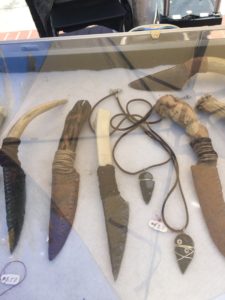 Obsidian Knives in Glass Case