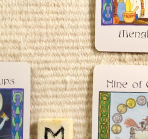 A teaser screenshot of this week’s Insight from the Oracles, with just a hint of the cards and runes showing.