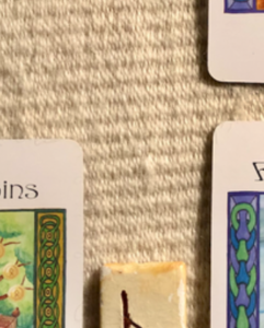 A teaser screenshot of this week’s Insight from the Oracles, with just a hint of the cards and runes showing.