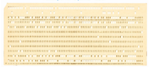 A computer punch card.