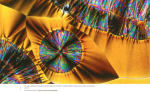 A swirl of colors showing the molecules in vanillin.